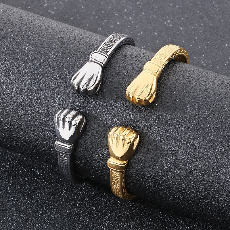 Planderful Genie Retro Men Stainless Steel Boxer Bracelet