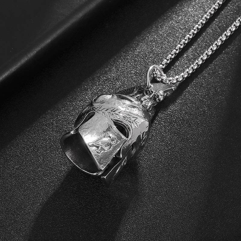 Roman Warrior Stainless Steel Pendant Necklace