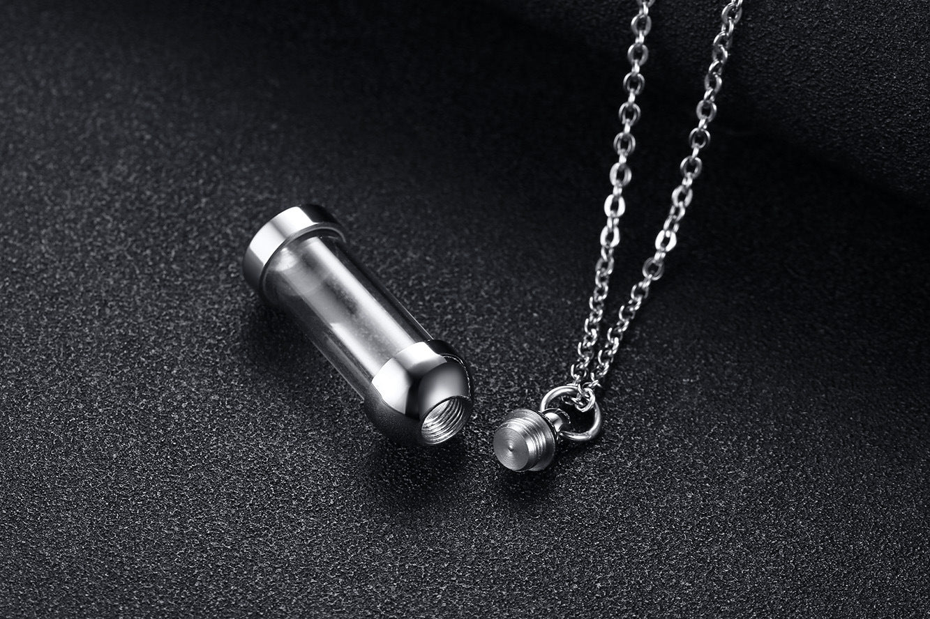 Stainless Steel Glass Pendant Perfume Bottle Jewelry Wholesale