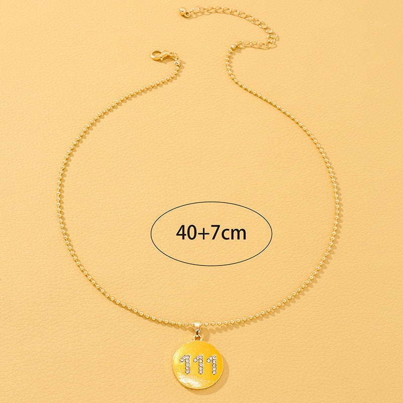European Charm Metal Digital Pendant Necklace - Wholesale Women's Jewelry