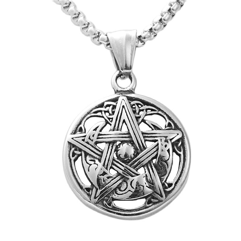 Titanium Steel Hollow Five-Pointed Star Pendant Necklace