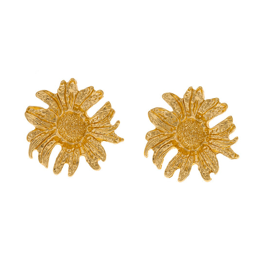 Planderful Vienna Verve Earrings – Retro Exquisite Metal Sunflower Design