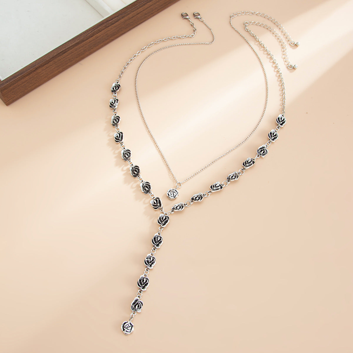 Rose & Camellia Fringe Necklace