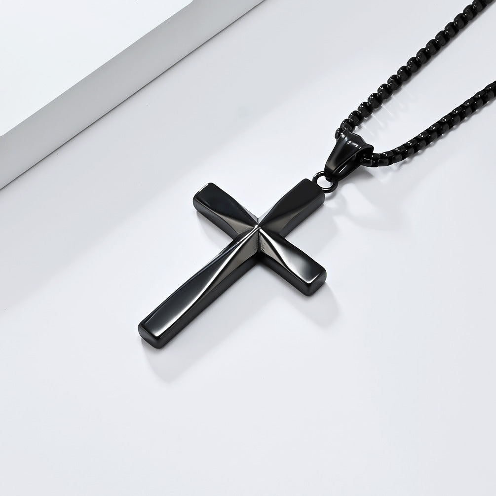 INS Gender-Free Titanium Steel Cross Necklace for All