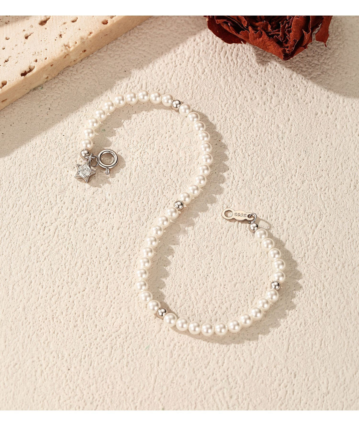 925 Sterling Silver Pearl Bracelet