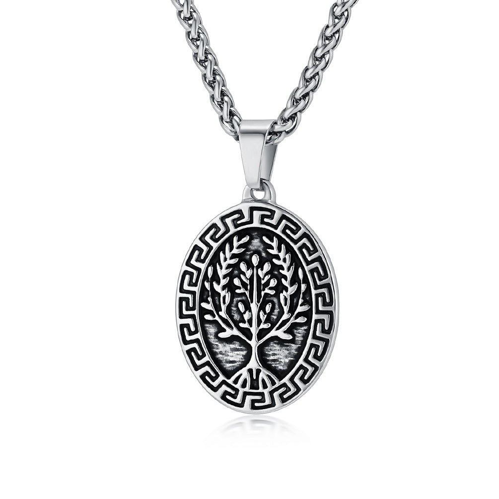 Timeless Tree of Life Titanium Steel Necklace for Men