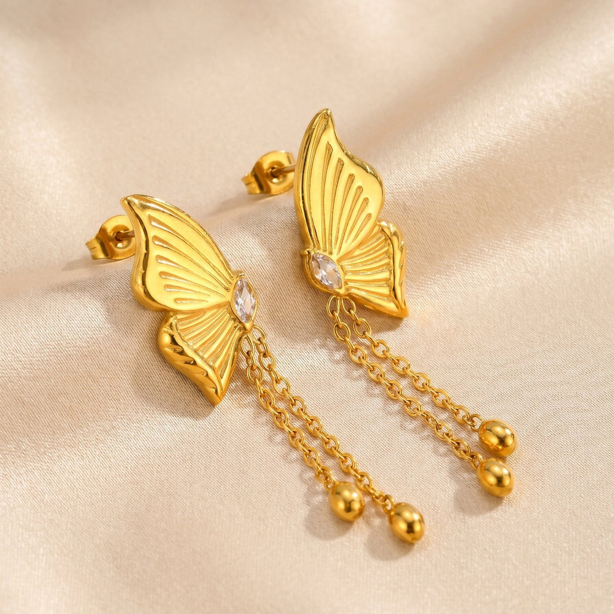 Stainless Steel Zircon Earrings