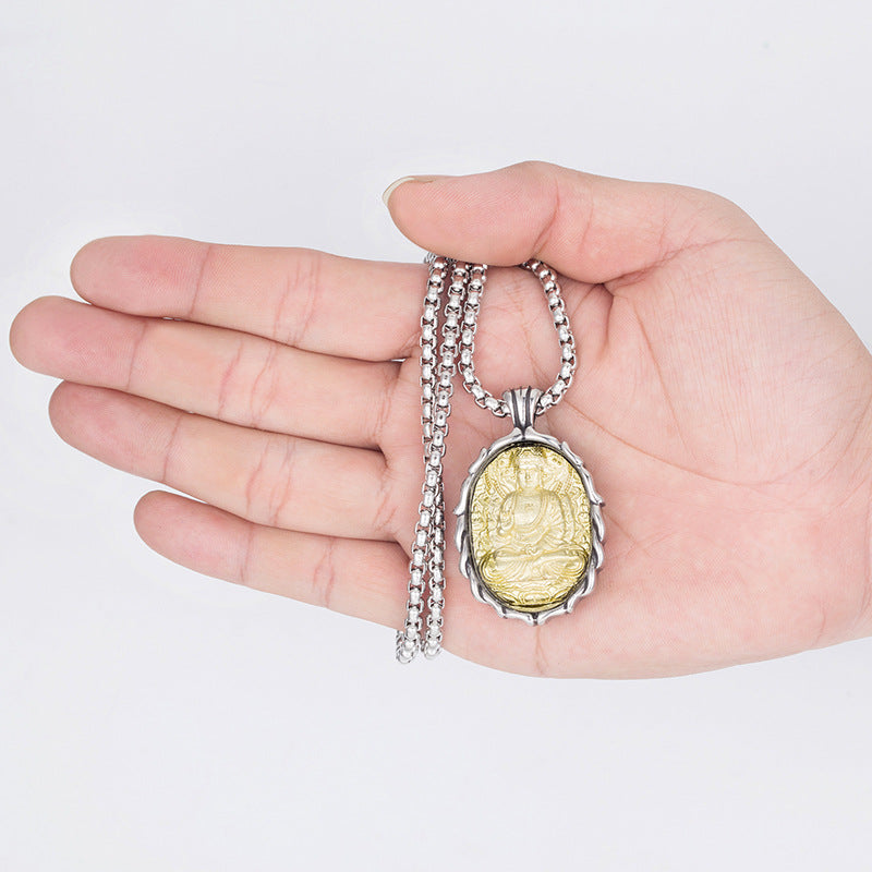 Stainless Steel Necklace – Statement Buddha Pendant For Men