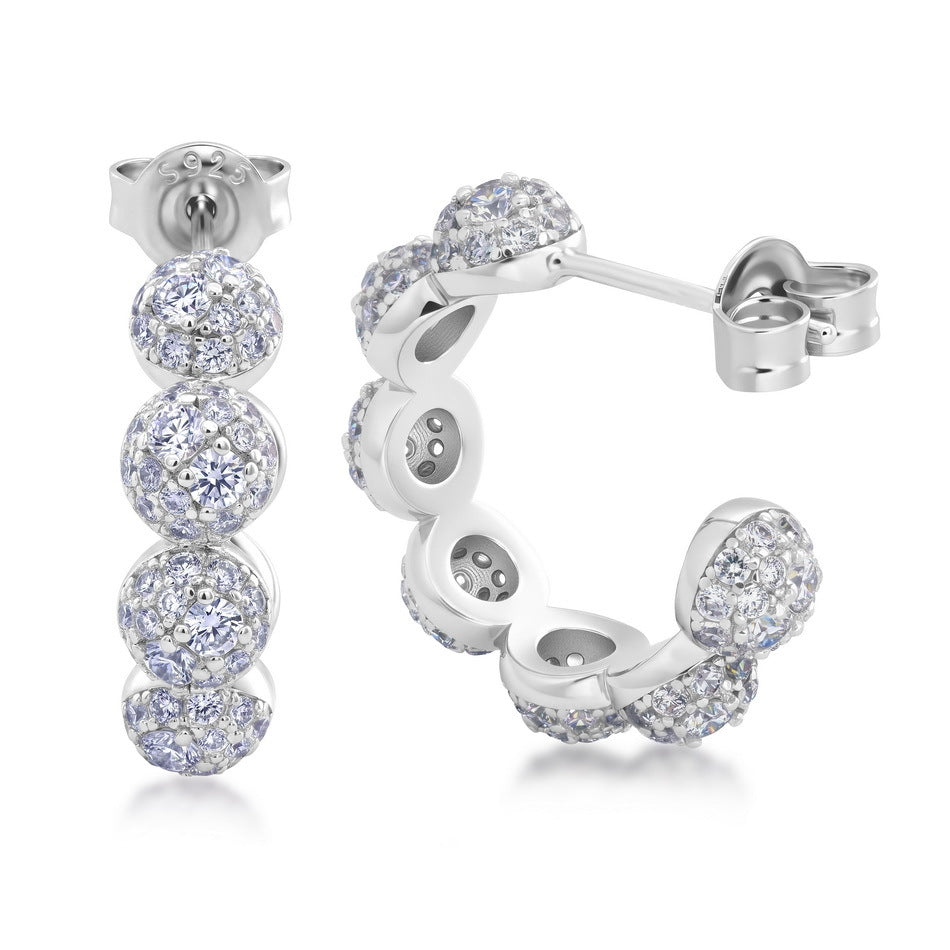 S925 Sterling Silver Moissanite Round 2 × 2 mm Stud Earrings