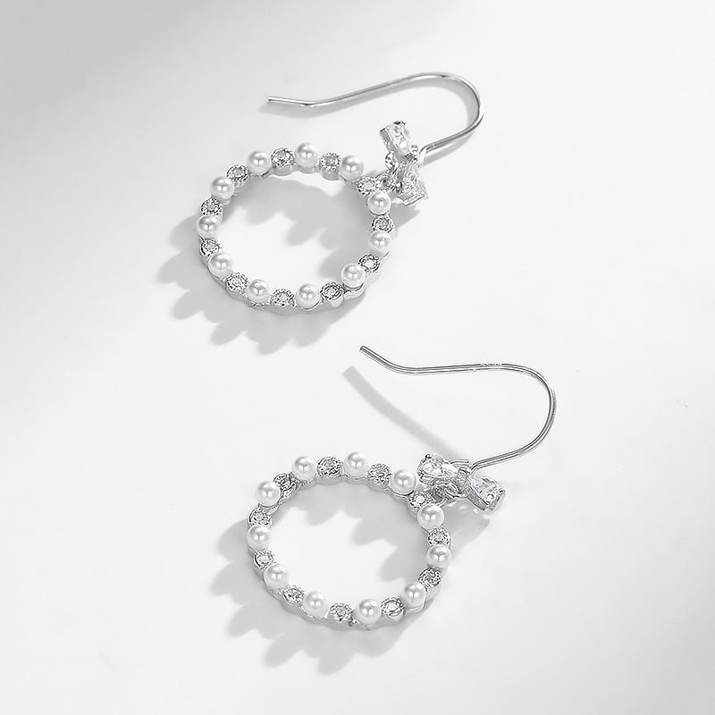 Bead Bow 925 Sterling Silver Women's Earrings