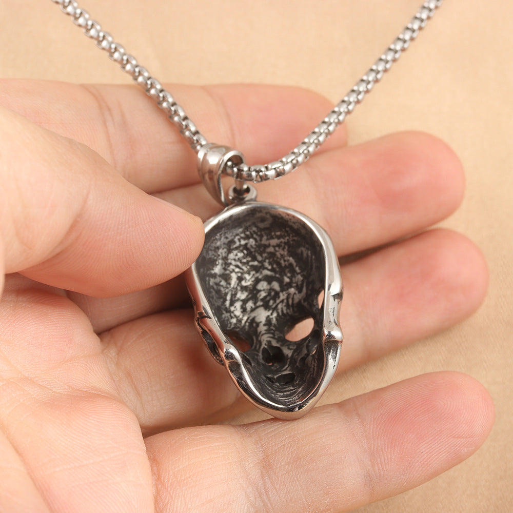 European And American Stainless Steel Skull Pendant Punk Necklace