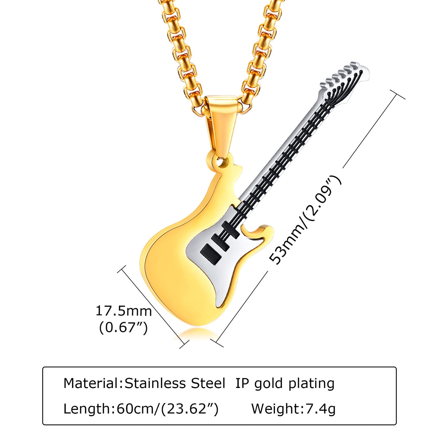 European And American Titanium Steel Jewelry Guitar Pendant