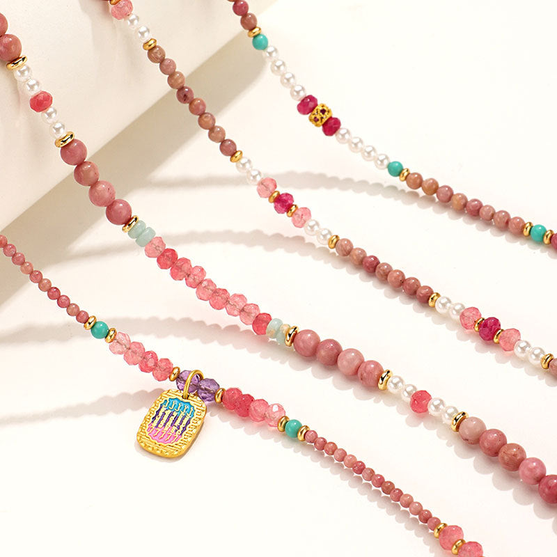 Pearl Crystal Gradient Necklace