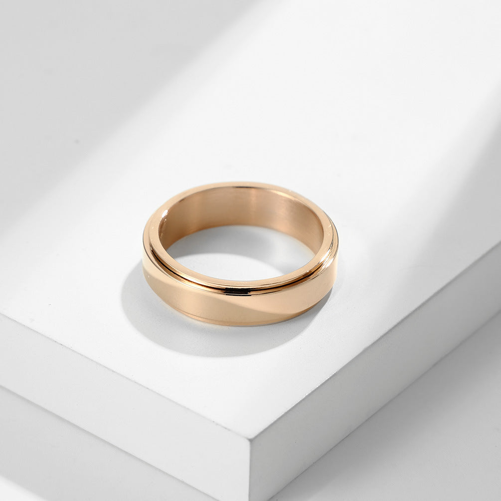 Elegant Stainless Steel Simple Plain Ring for Couples