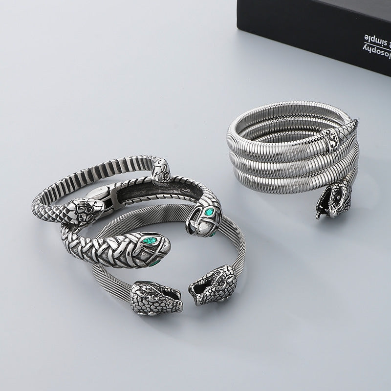 Planderful Snake Bracelet For Men Zircon Encrusted Premium