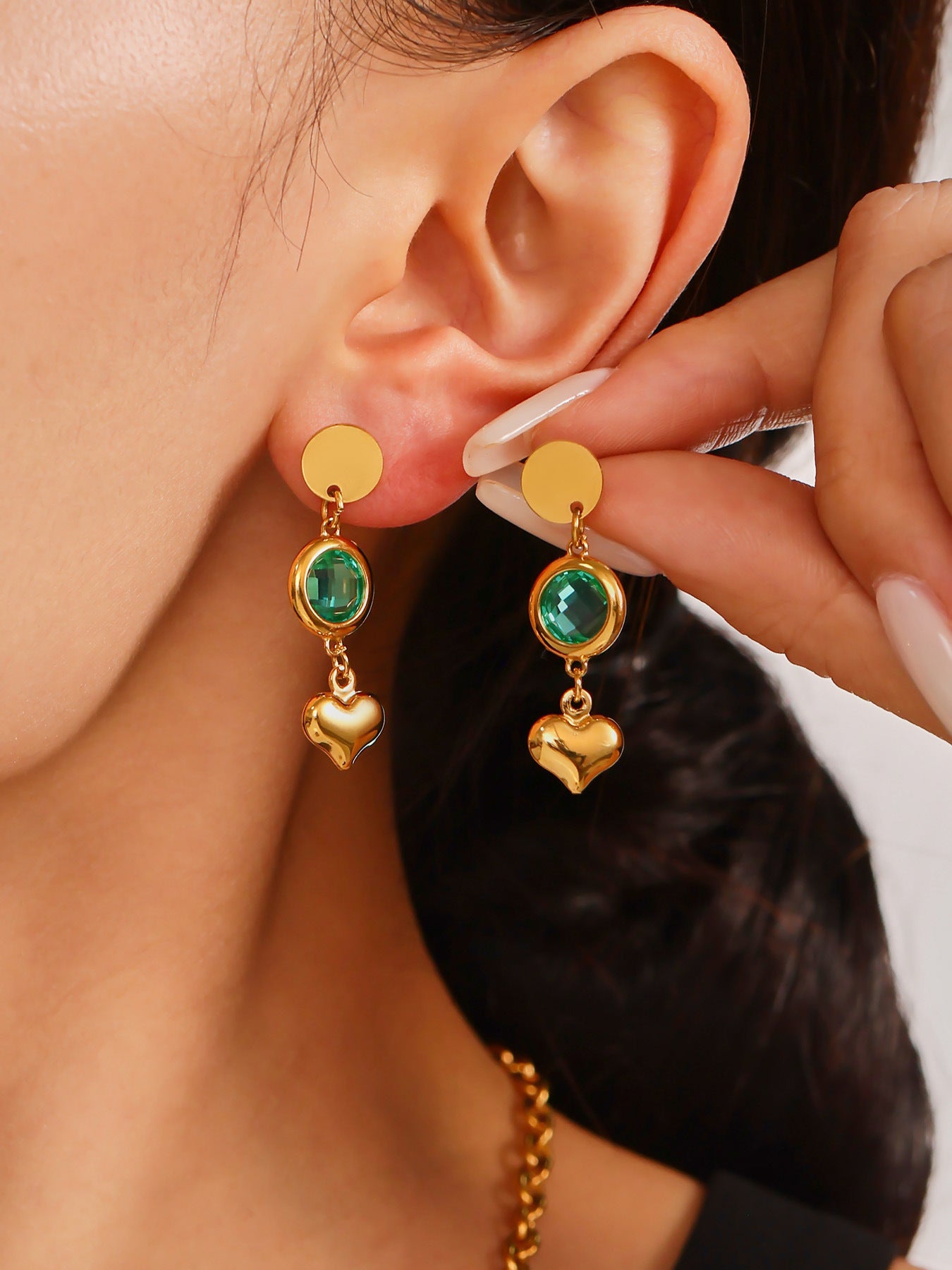 Planderful Czech Glass Love Fringe Earrings 18K Gold Women