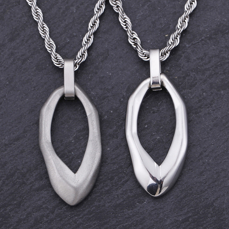 Retro Irregular Water Drop Titanium Steel Pendant for Men - European and American Style