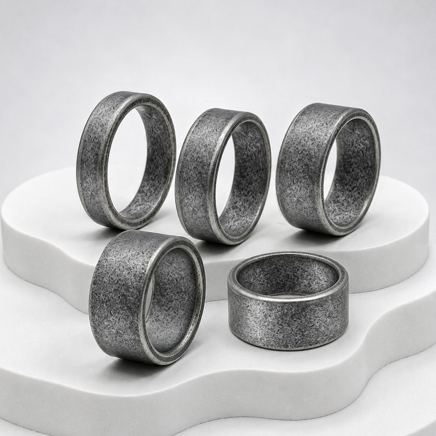 Planderful Stainless Steel Ring Unisex Everyday Durable Bold Retro Statement Jewelry