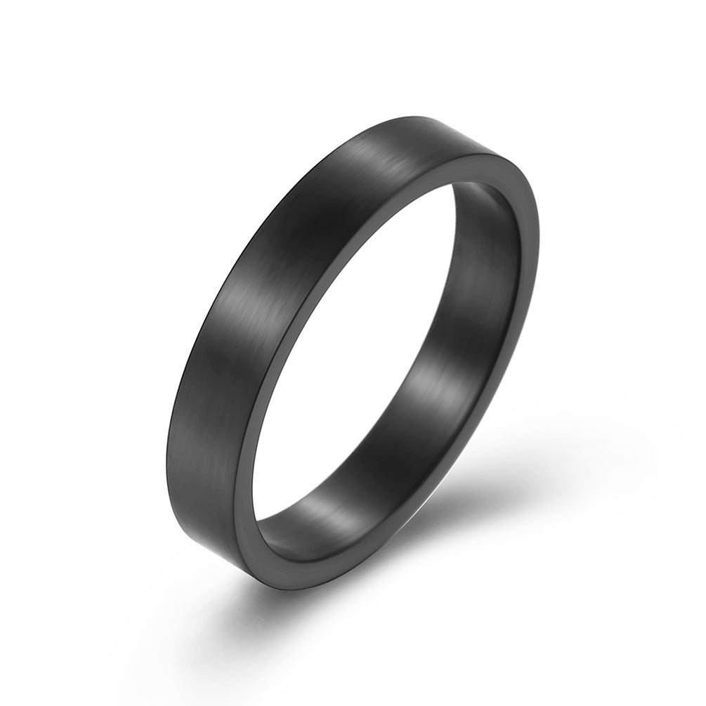 Planderful Titanium Steel Ring 4mm Matte Brushed Unisex Fade Resistant Jewelry For Men And Women Everyday Wear