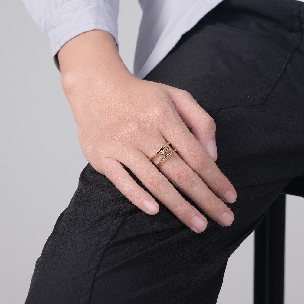 Cross Opening – Gender-Neutral Unisex Stainless Steel Ring
