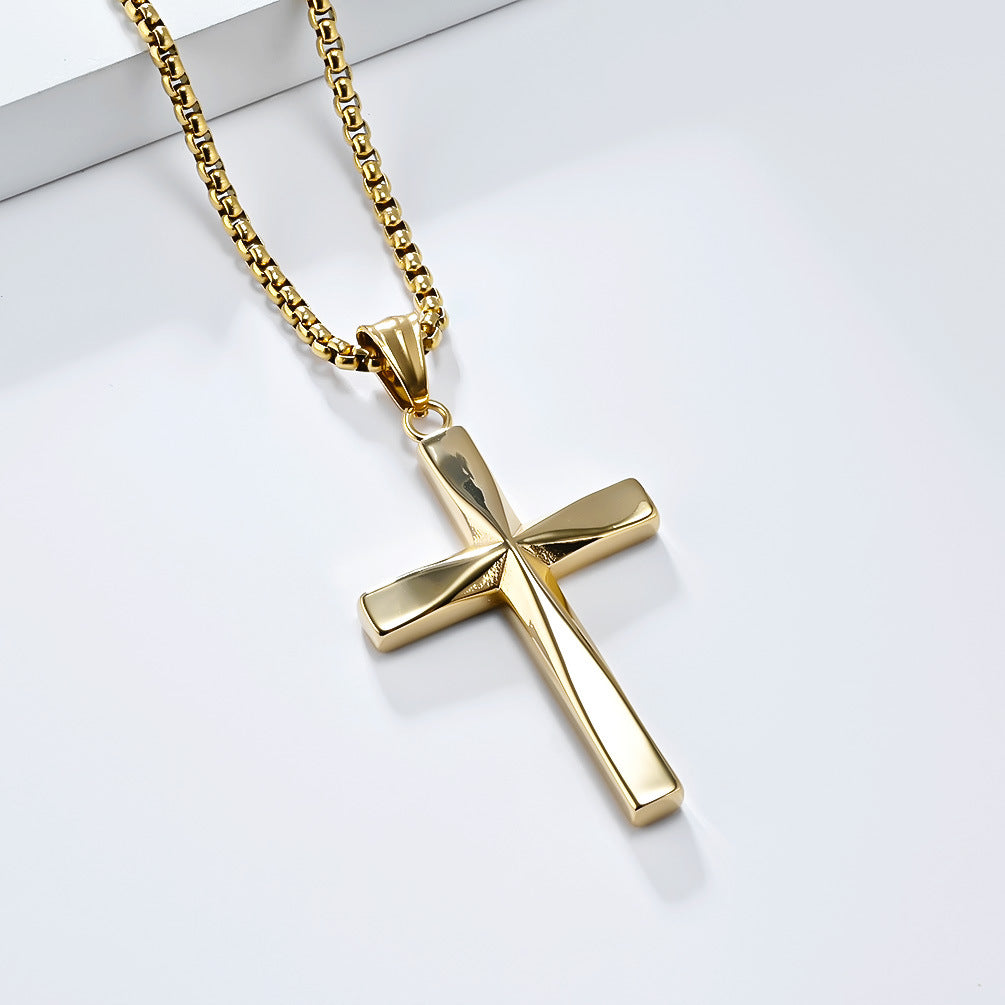 INS Gender-Free Titanium Steel Cross Necklace for All