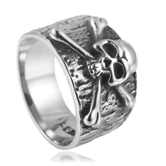 Planderful Titanium Steel Skull Ring For Men And Women Unisex Punk Gothic Statement Jewelry Durable