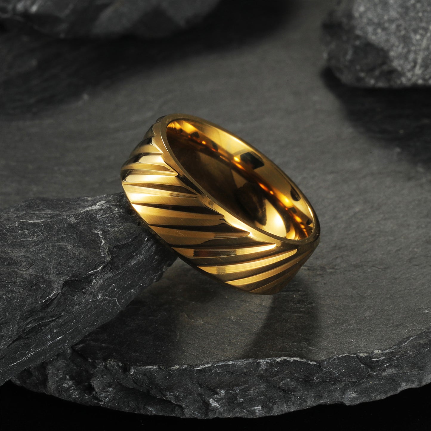 Premium Titanium Steel Ring For Men Unisex Twill Design By Planderful Everyday Genie Collection