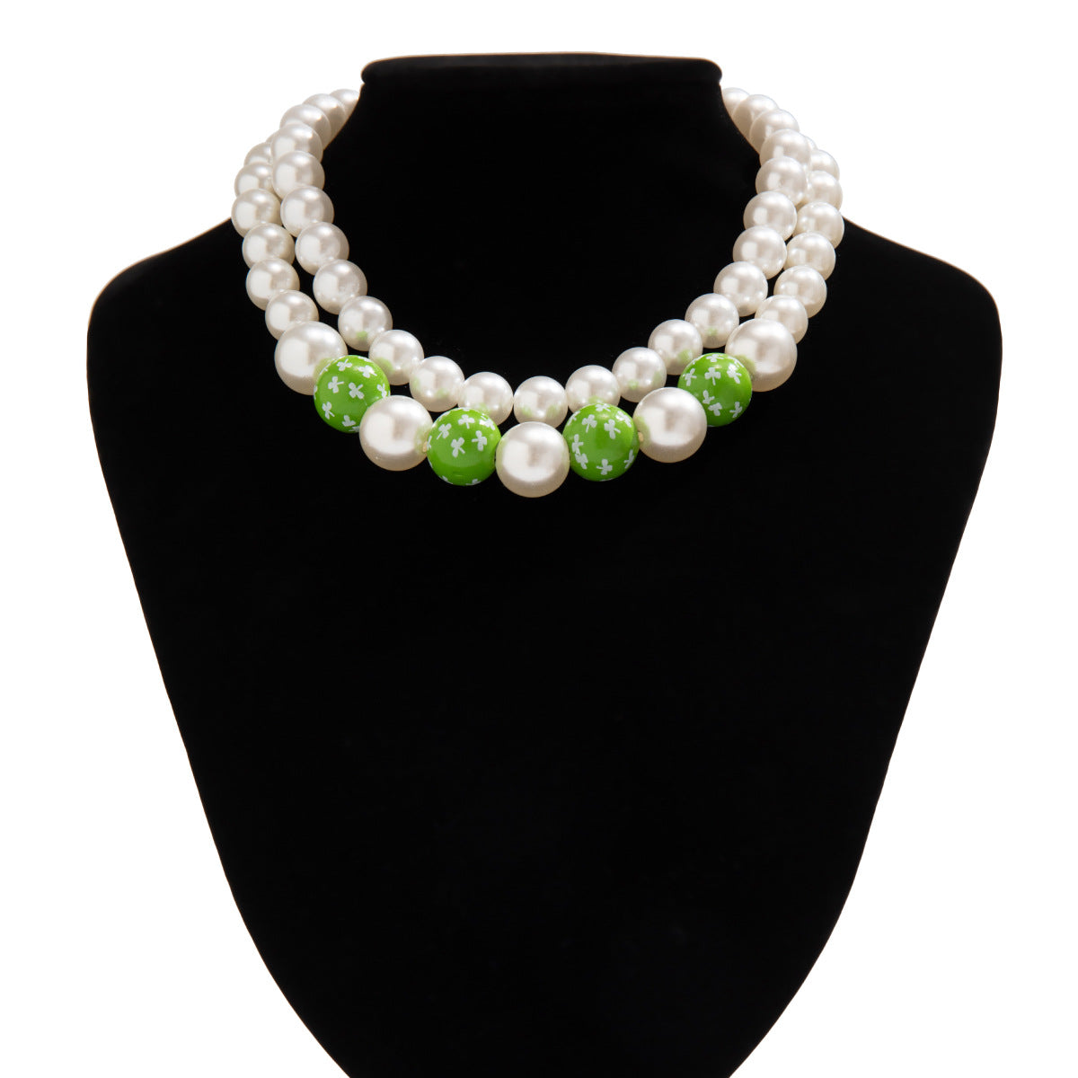 Valentine's Day Love Letter Necklace with Pearl Beads and Colorful Elements