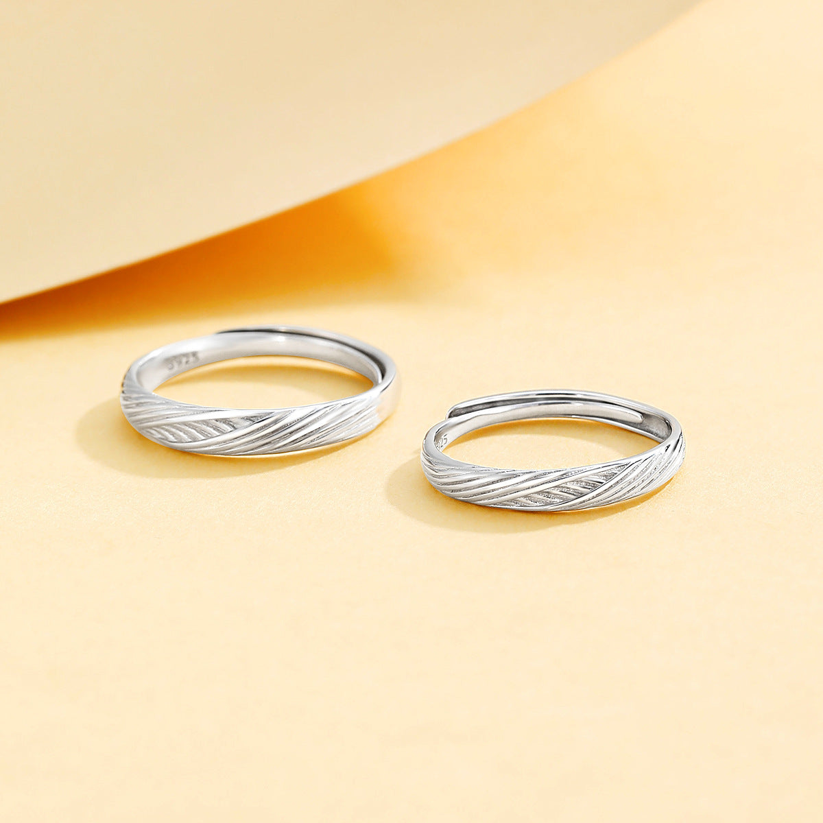 Planderful Jewelry Sterling Silver Adjustable Couple Ring Plain Textured Open Band For Men And Women Everyday Wear