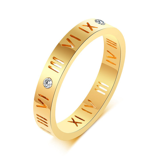 Amazon Women's Stainless Steel Jewelry Roman Numeral Ring