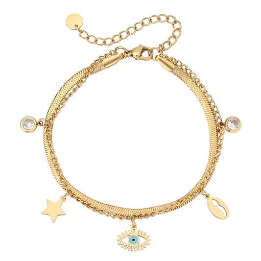 Planderful Double Titanium Steel Bracelet For Women With Protective Design And Statement Chic