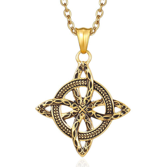 Planderful Nordic Celtic Eternal Loop Knot Necklace Durable Steel Pendant For Nordic Culture Lovers Gift