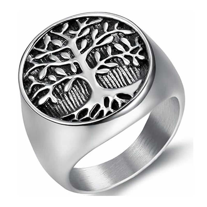 Planderful Tree of Life Ring for Men Stainless Steel