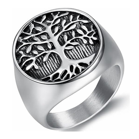 Planderful Tree of Life Ring for Men Stainless Steel