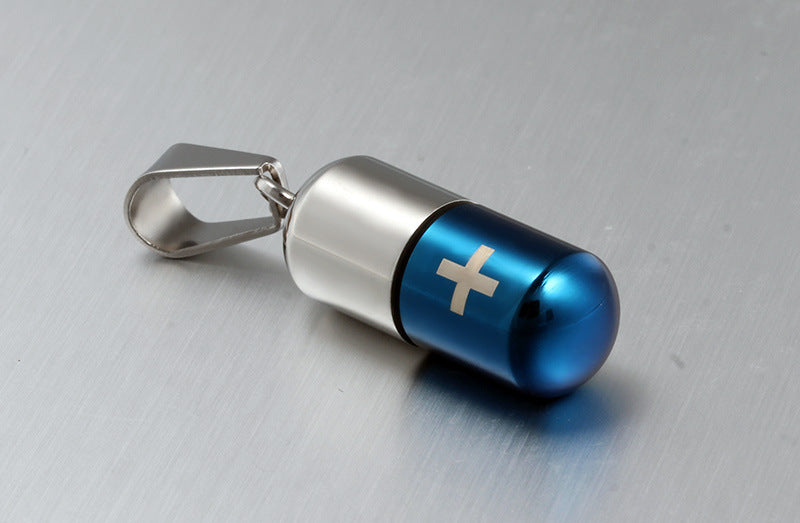 Stainless Steel Pill Perfume Bottle Pendant Necklace Wholesale