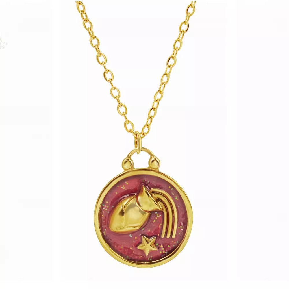 Planderful Jewelry Elegant Constellation Necklace In Stainless Steel For Women Collarbone Chain Everyday Luxury