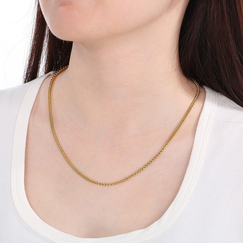 Light Women's Stainless Steel Multi-Size Fishbone Chain Men's And Women's Necklaces Titanium