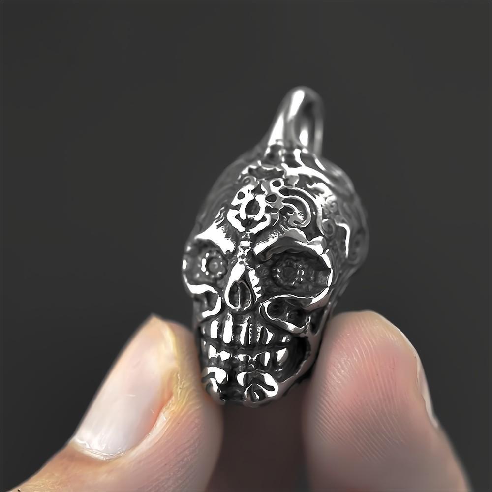 European And American Jewelry Wholesale Titanium Steel Men's Pendant Necklace Retro Hip-Hop Style Skull Tag
