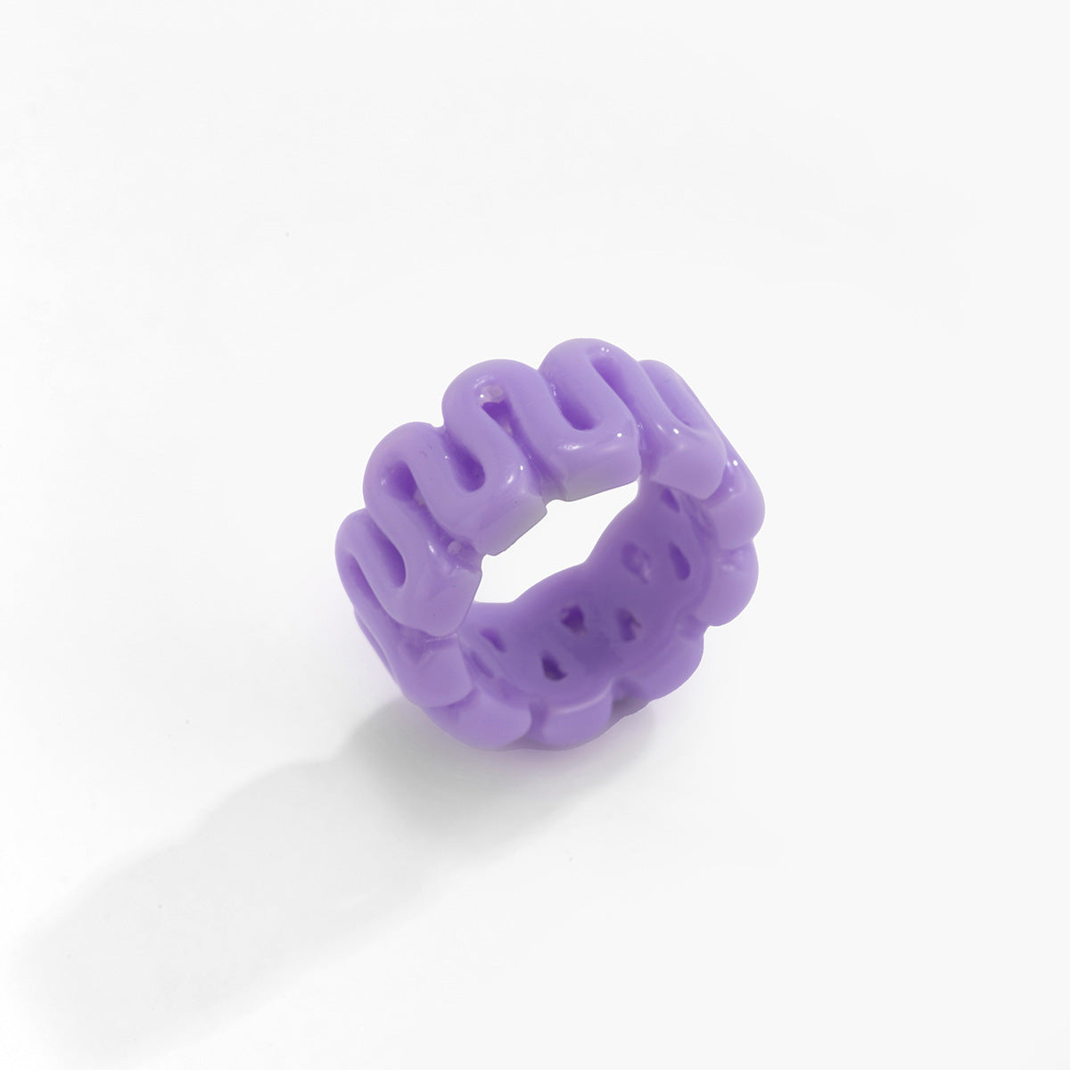 Sweet Cool Wave Geometric Ring and Simple Bracelet Set with Creative Pastoral Design