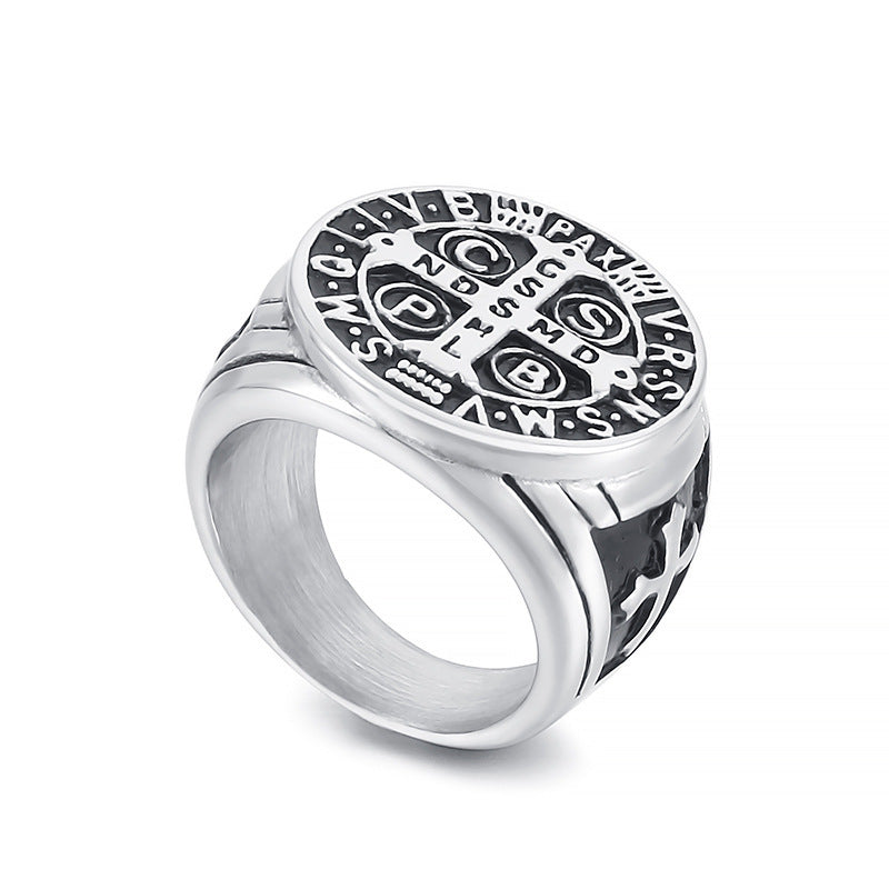 Planderful Viking Rune Ring Titanium Steel For Men Jewelry