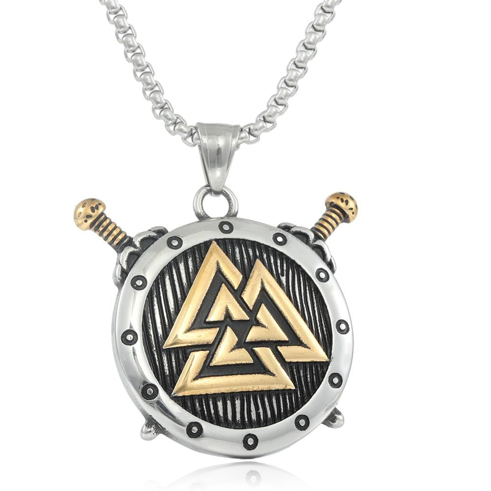 European And American Stainless Steel Viking Triangle Pendant