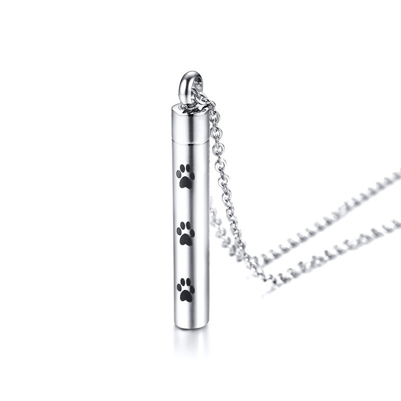 European Beautiful Women's Fashion Jewelry Wholesale Titanium Steel Paw Print Ashes Pendant Necklace