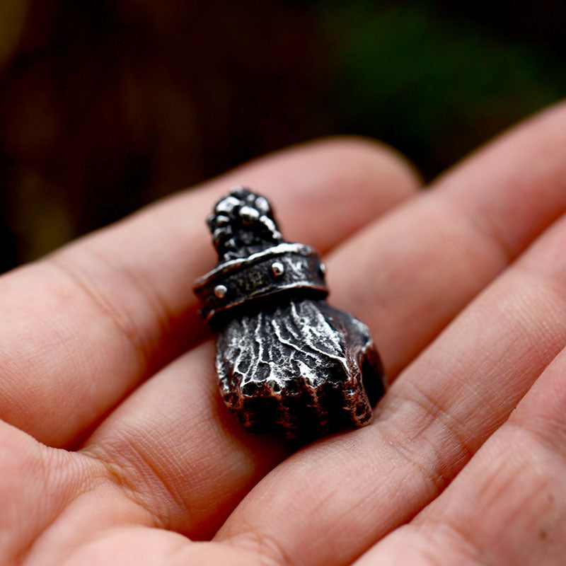 Bold Vintage Titanium Steel Power Fist Pendant for Punk Rock Men