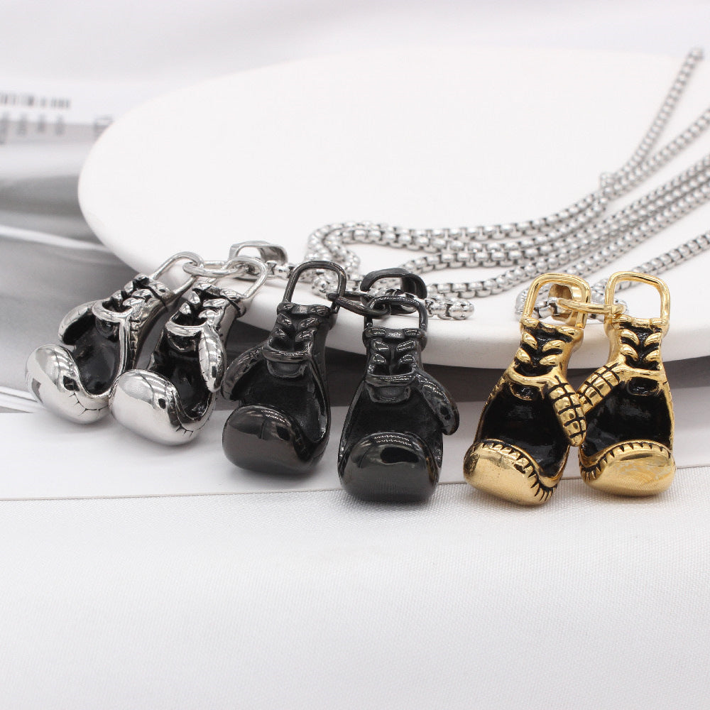 Planderful Boxing Gloves Pendant Titanium Steel Premium Unisex Jewelry Gift For Men And Women