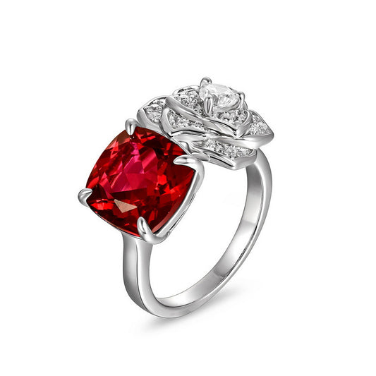 Planderful Classic Lab-Grown Ruby Sterling Silver Ring – Style 1