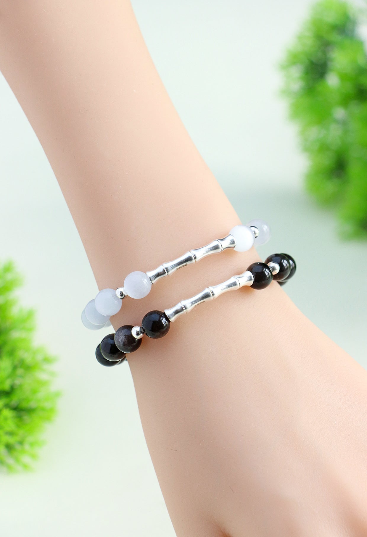 Planderful Fortune's Favor Bracelet – Elegant Obsidian and Opal Design