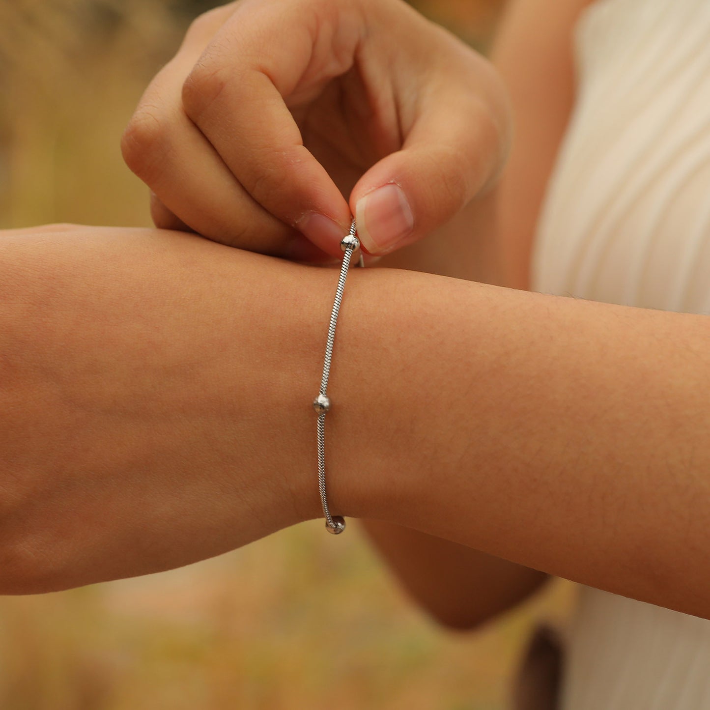 Necklaces Stainless Steel Round Bead Spacer Women's Necklace Bracelet