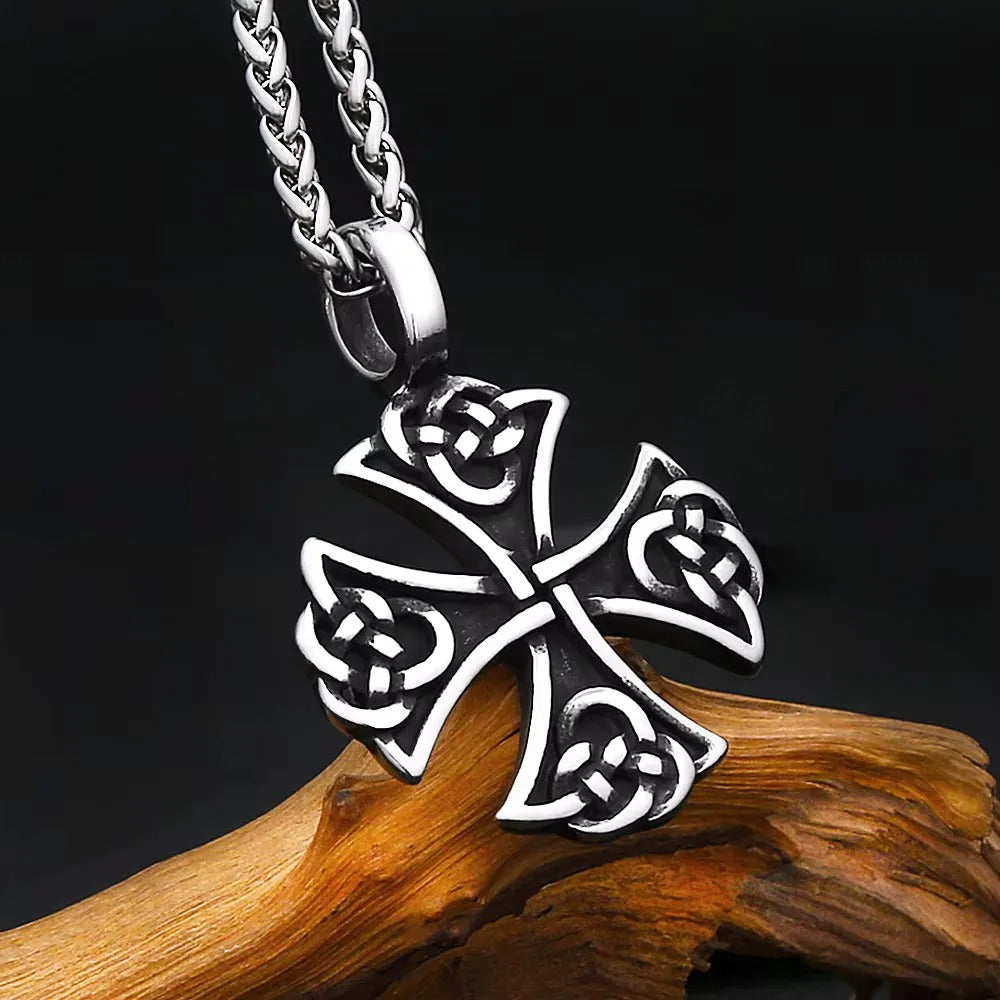 Punk Cross Viking Stainless Steel Men's Pendant Necklace