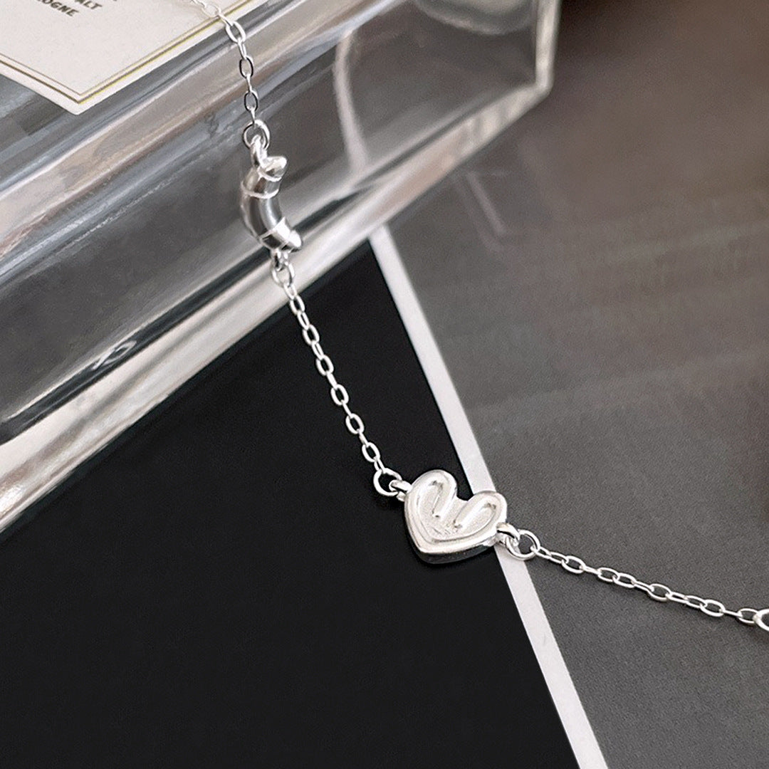 S925 Sterling Silver Croissant Love Bracelet Women's Fashion