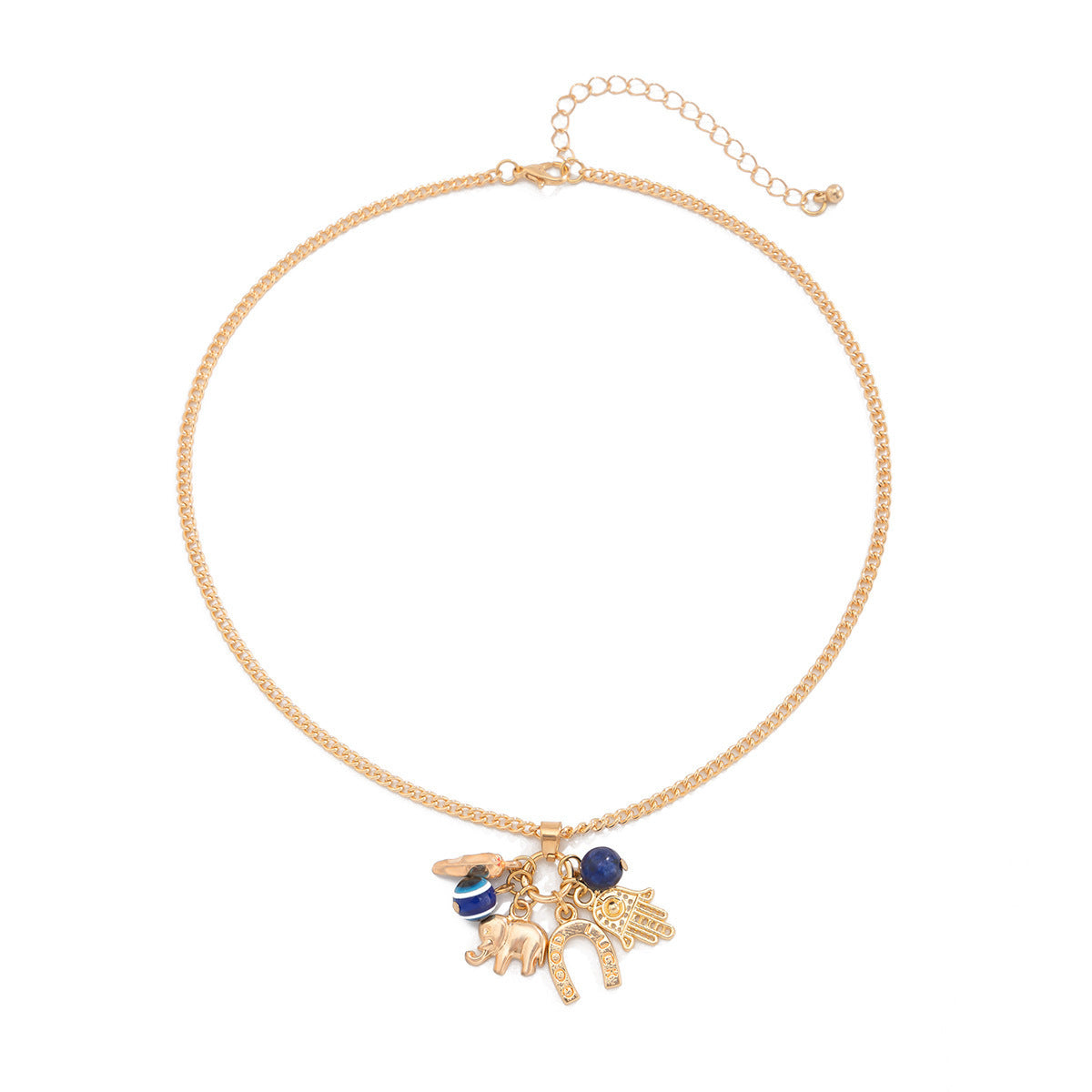 Conch, Fish & Eye Coastal Bead Necklace